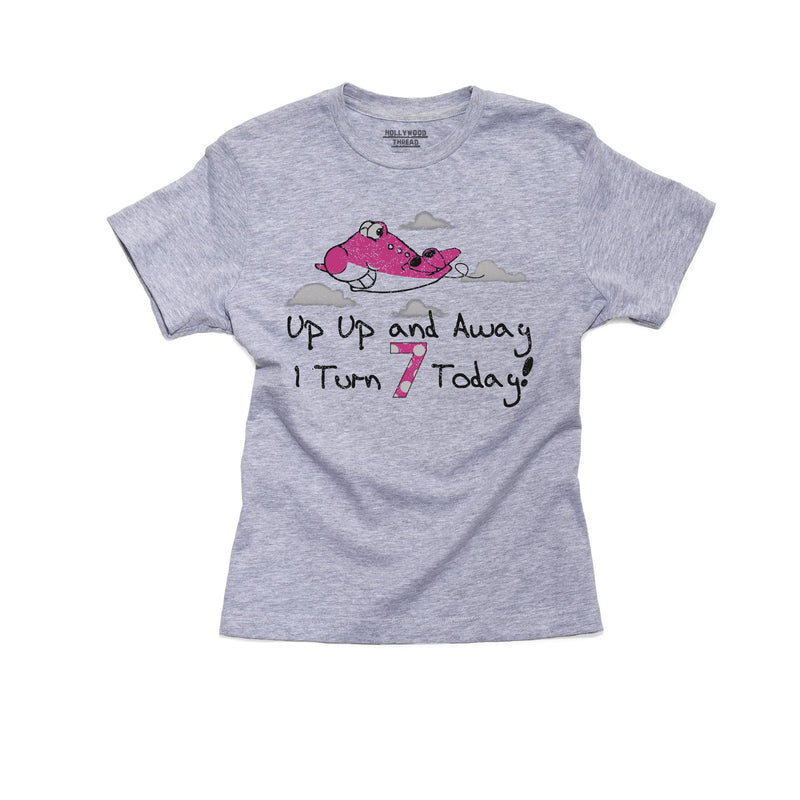 Cute Pink Plane - Up Up & Away - I Turn 9 Today - Birthday T-Shirt, Framed Print, Pillow, Golf Towel