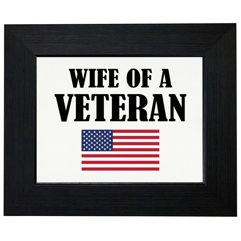 Wife Of A Veteran US Flag T-Shirt, Framed Print, Pillow, Golf Towel