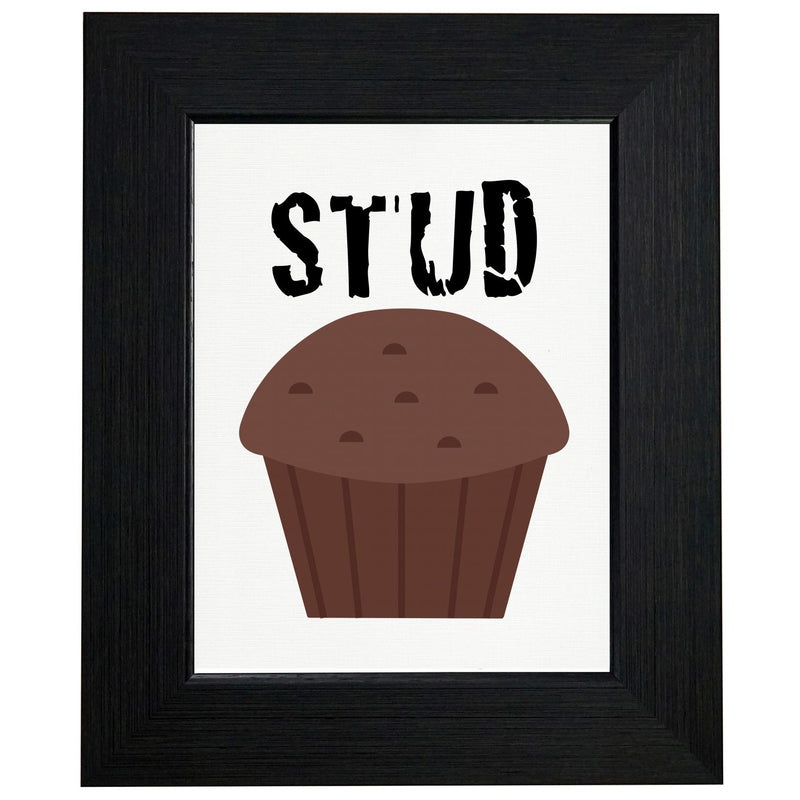 Stud Muffin - Funny Hot Guy Muffin from Bakery T-Shirt, Framed Print, Pillow, Golf Towel