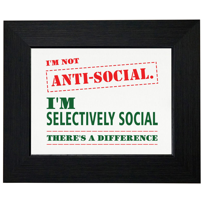 Selectively Social - Not Anti-Social T-Shirt, Framed Print, Pillow, Golf Towel